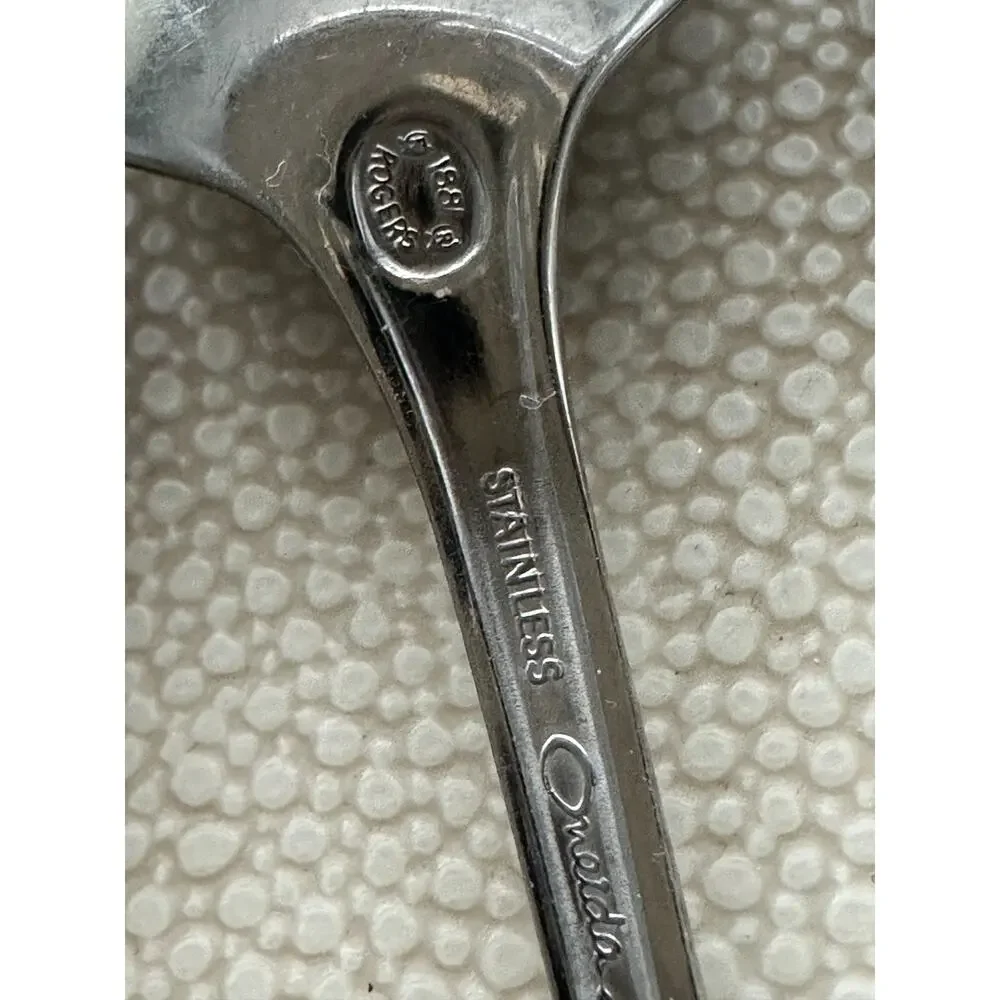 5 Oneida 1881 Rogers Stainless Glossy Wyndham Iced Tea Spoon Distinction 8 13/16